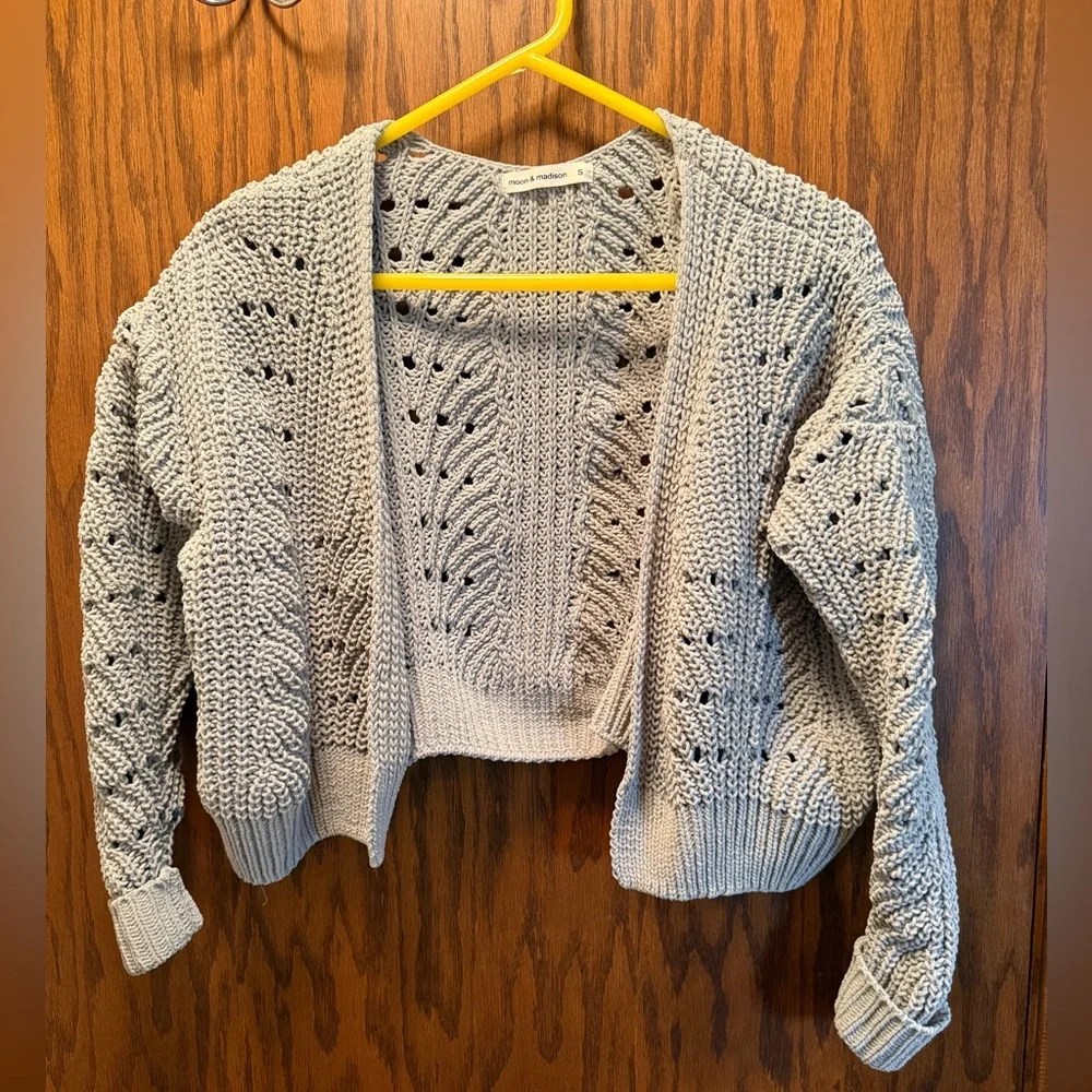 Muted Green Moon & Madison Knit Cardigan by Anthropologie